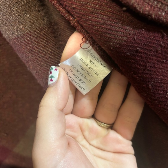 Plaid Women's shacket in Burgundy and Brown/grey - Picture 3 of 5